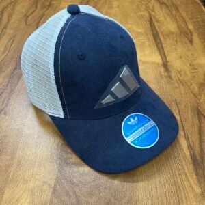 _Premium_Adi*as_Style Mesh Trucker_Snapback Cap_Navy Blue & White