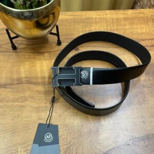 Air Force AF H Automatic Buckle Leather Belt – Matte Black