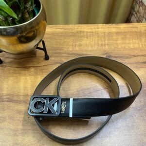Premium CK Style Automatic Leather Belt – Matte Black