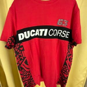_DU*ATI _ROUND NECK TEES_FRONT & BACK PRINTED_RED COLOR