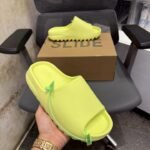Adidaas Yeezy Slide Glow Green UA Quality With Tag Butter Papar Og Box