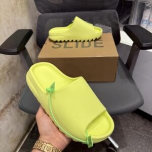 Adidaas Yeezy Slide Glow Green UA Quality With Tag Butter Papar Og Box