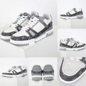 Louiiiss Vuitton Monogram Trainer White Black Grey