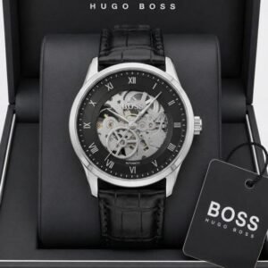 BOSS Principle Skeleton Mens Automatic black and silver