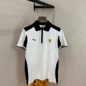 Pum Ferrari Edition White Polo Premium Collar Neck T-shirt